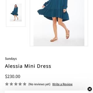 Anthropologie Sundays Aleesia Dress in turquoise size S oversized